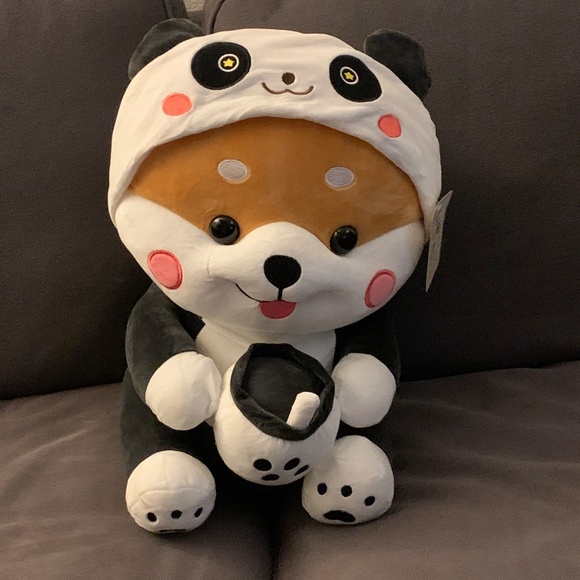 Dashing Nova Large Shiba Bobba Sipping Plush Pillow - 55cm  NwT - Picture 3 of 14